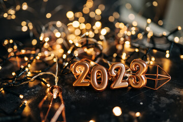 New year 2023 background greeting card