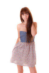 teenager girl with long hair