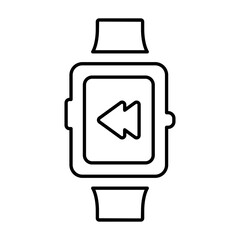 Previous arrow smart watch icon