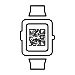 Qr code smart watch icon