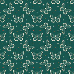 Butterfly pattern. Elegant wrapping paper. Fabric for bed linen