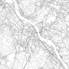 Area map of Bonn Germany with white background and black roads