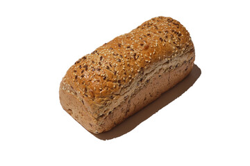 Bread. loaf of freshly baked  bread. Artisan bread with seeds on a white background. Rustic sourdough bread.