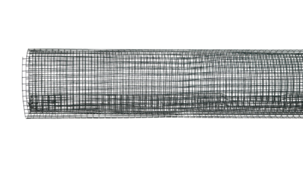 Metal mesh roll texture isolated on white, clipping path