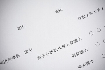 訴状・民事訴訟・裁判・民事トラブル・提訴・損害賠償請求のイメージ