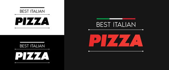 Italian pizzeria logo, food delivery emblem, street food sticker, european pizza, delivery service stamp, box packaging design, best Neapolitan food, margarita, mozzarella