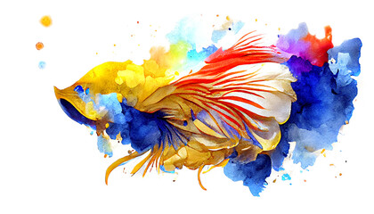 Obraz na płótnie Canvas Painting betta fish with watercolor, abstract
