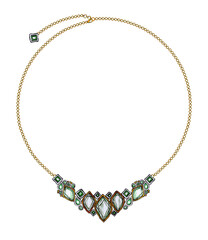 Jewelry design modern art fancy gems necklace. Hand drawing and painting on paper.
