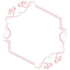  Ornamental Calligraphic Decorative Floral Frame, Classic hexagon frame