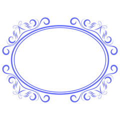 Ornamental Calligraphic Decorative Floral Frame, Classic round frame