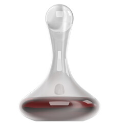 3d rendering illustration of a wine decanter with stopper