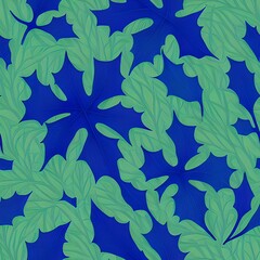 Fototapeta na wymiar Green seamless pattern, tile, leaves, leaf