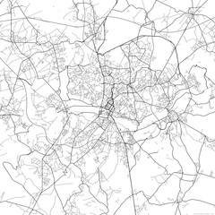 Obraz premium Area map of Charleroi Belgium with white background and black roads