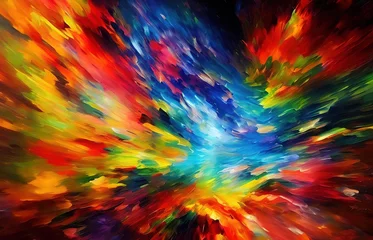 Rideaux velours Mélange de couleurs Multicolored splashes of paint, abstraction, illustration.