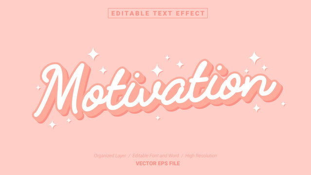 Editable Motivation Font Design. Alphabet Typography Template Text Effect. Lettering Vector Illustration for Product Brand and Business Logo.