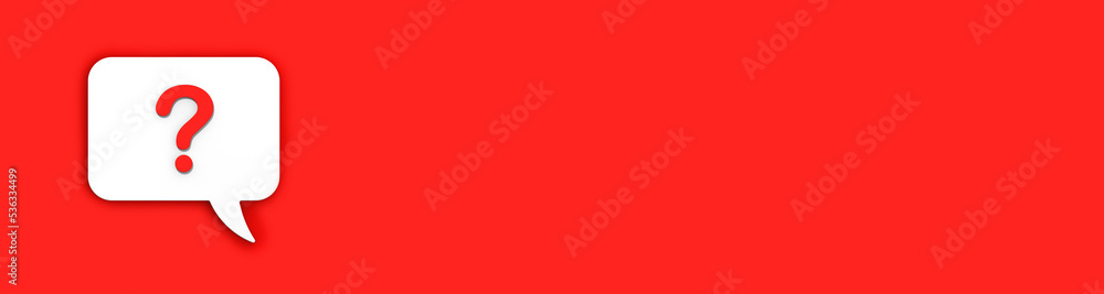 Fototapete red question mark on a white message board. emergency signal. question notification. message on a re