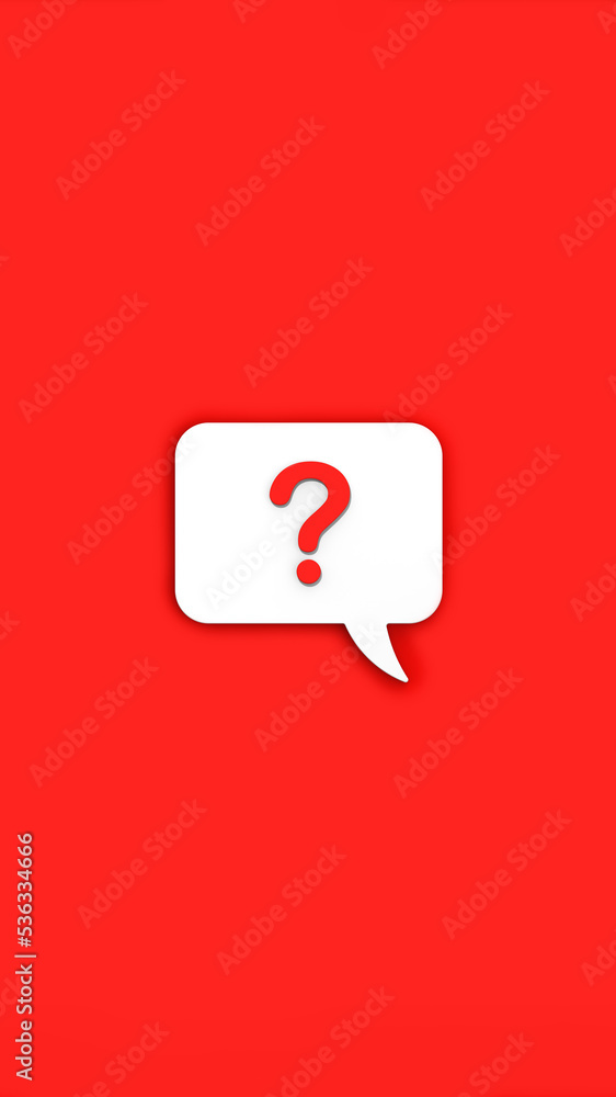 Fototapete red question mark on a white message board. emergency signal. question notification. message on a re