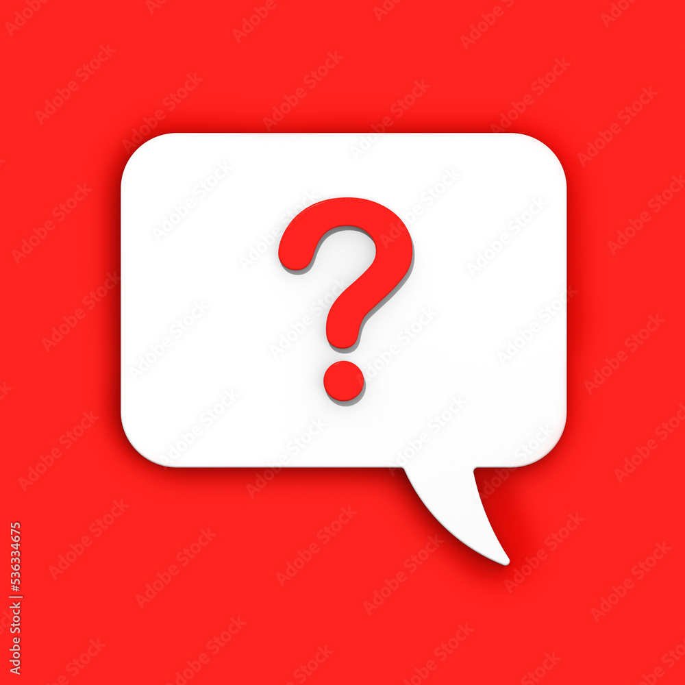 Fototapete red question mark on a white message board. emergency signal. question notification. message on a re