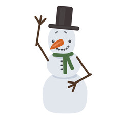 vector illustration of a snowman for christmas