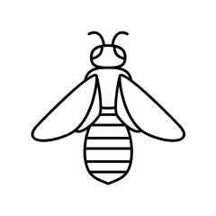 Honeybee icon for animal or inseck in black outline style