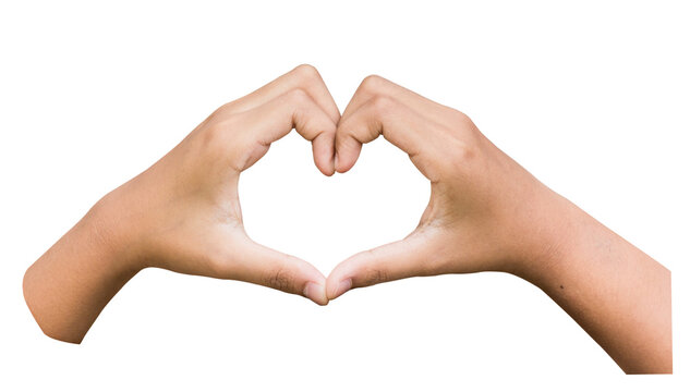 heart shaped hands isolate and save as to PNG file