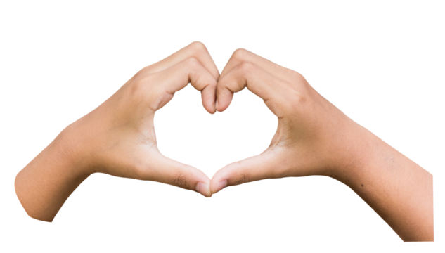 heart shaped hands isolate and save as to PNG file