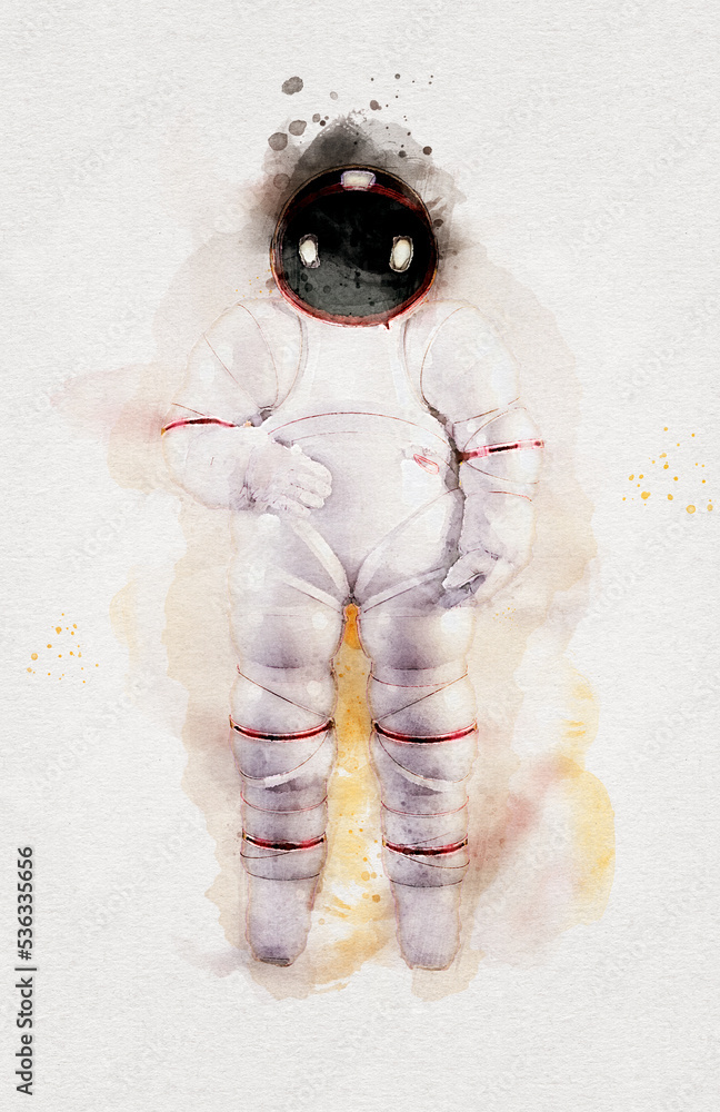 Canvas Prints space suits isolated on yellow background. elements of this image furnished by nasa.