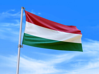 Fototapeta na wymiar Hungry flag waving in the wind