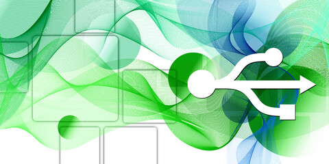 2d rendering USB icon illustration