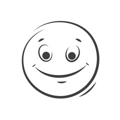 Emoticon icon. Happy smiling face Emoji isolated on white background. Vector illustration.