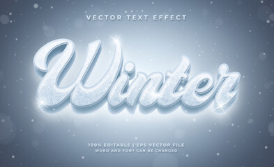 Winter 3d editable text effect template