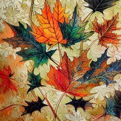 Fototapeta na wymiar Colorful Autumn Leaves 3