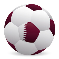 Fototapeta premium Special soccer ball with Qatar flag and white-maroon colors, Vector illustration