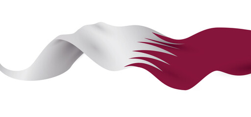 Qatar flag floating in the air with waving effect, Vector illustration