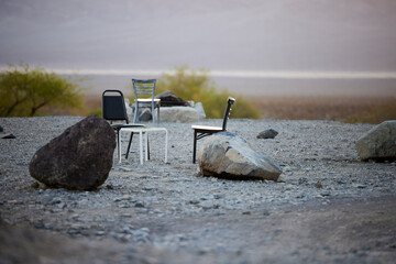 chairs in Death Valley