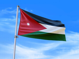 Naklejka na ściany i meble Jordan flag waving in the wind