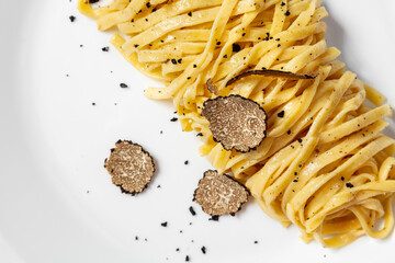Spaghetti with truffle. - obrazy, fototapety, plakaty
