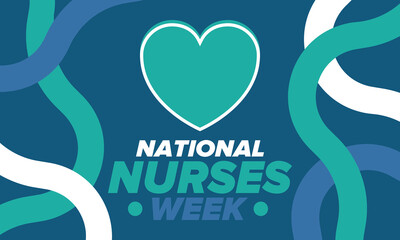 National Nurses Week. Thank you nurses. Medical and health care concept. Fighters against viruses and diseases. In honour of the doctors. Celebrated annual in United States. Vector illustration poster