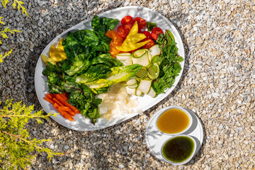 Vegetable plate with cheese