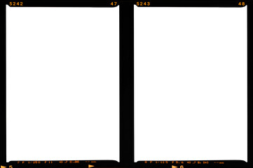 film strip icon isolated on transparent background. tape photo film strip frame, Video Film strip roll, blank frames,