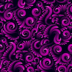 Vector seamless abstract floral pattern in purple colors