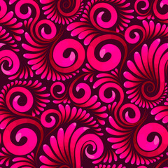 Vector seamless abstract floral pattern in pink colors
