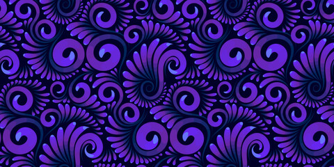 Vector seamless abstract floral pattern in violet colors