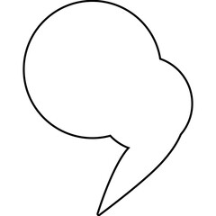 Speech bubble icon. Vector illustration isolated on transparent background. Png file.