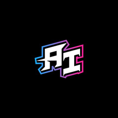 AI initial logo esport or gaming concept design © rudi