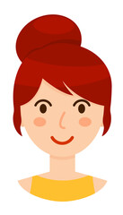 Avatar of red haired woman, PNG isolated on transparent background