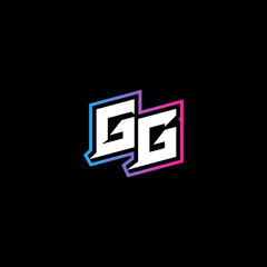 GG initial logo esport or gaming concept design - obrazy, fototapety, plakaty