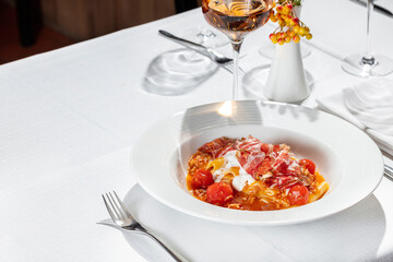 Pappardelle with prosciutto