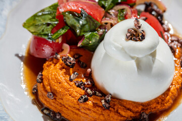 Buffalo mozzarella with salad