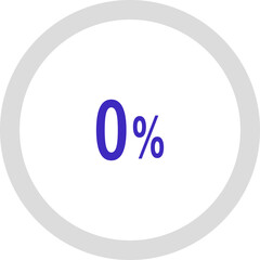 circle percentage diagrams, Pie Charts icon Showing 0%